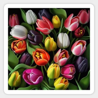 Colorful Tulips Sticker
